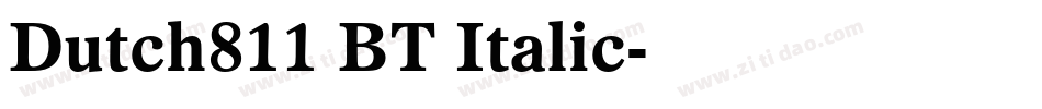Dutch811 BT Italic字体转换